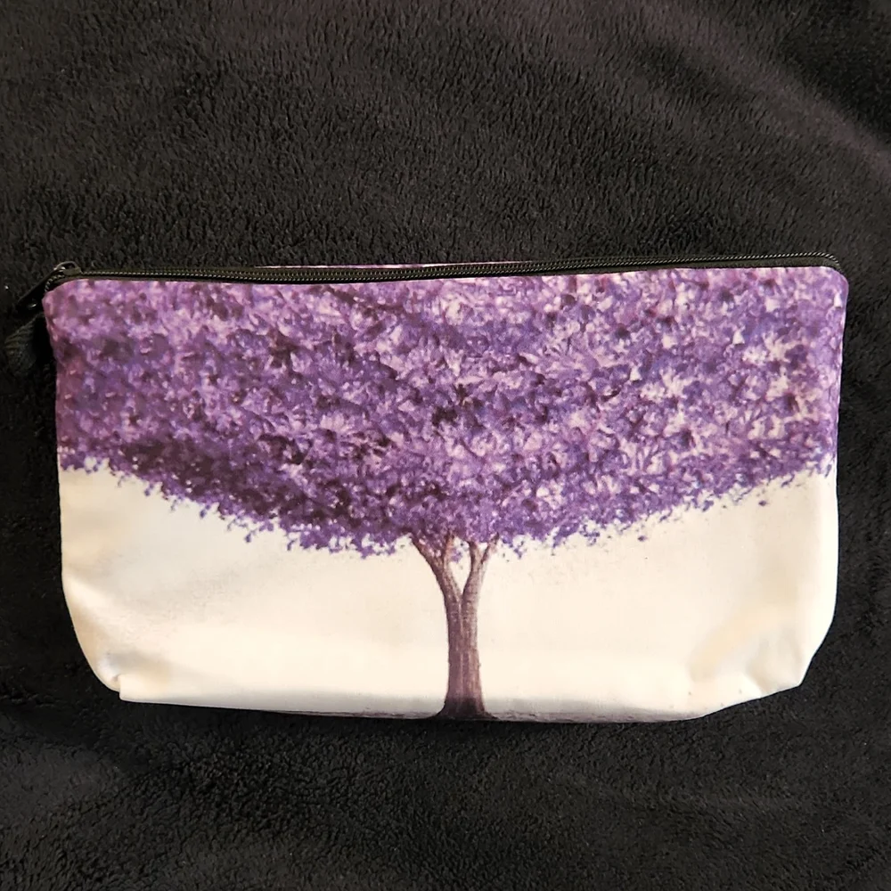 NEW- Cosmetic bag- Tree, purple
